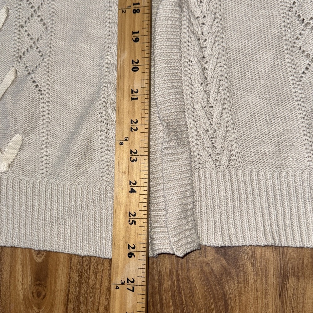 Knox Rose Womens Knit Ivory Cardigan Sweater S Open Front Casual Cozy - Picture 6 of 6